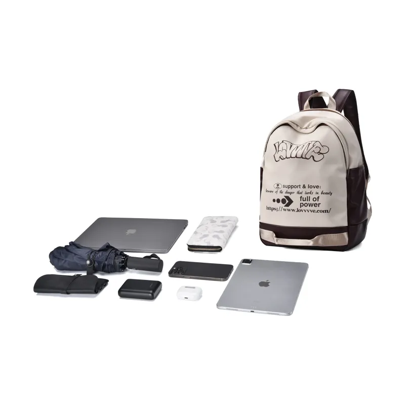 LOVVVVE PU Backpack Regular Unisex White-16