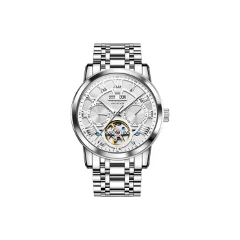 OLEVS Wisdom Series Mechanical Movement Stainless Steel Watchband Watch Men's Watches White Dial