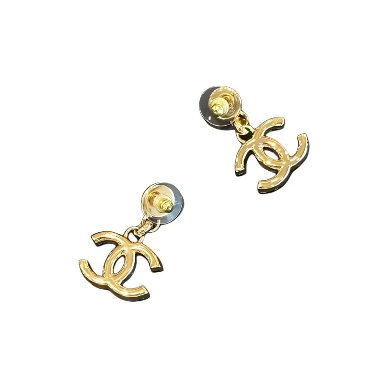 CHANEL Metal Earrings Women's Gold-2
