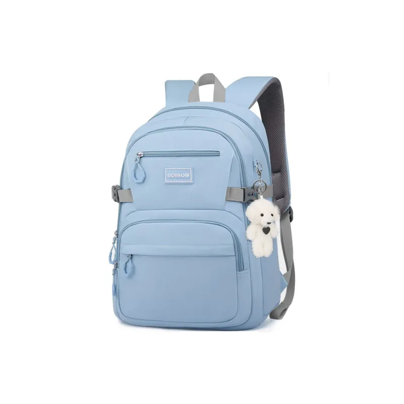 EDISON Polyester Oxford Backpack Regular Unisex Black/Sky Blue/Pink/Red-4