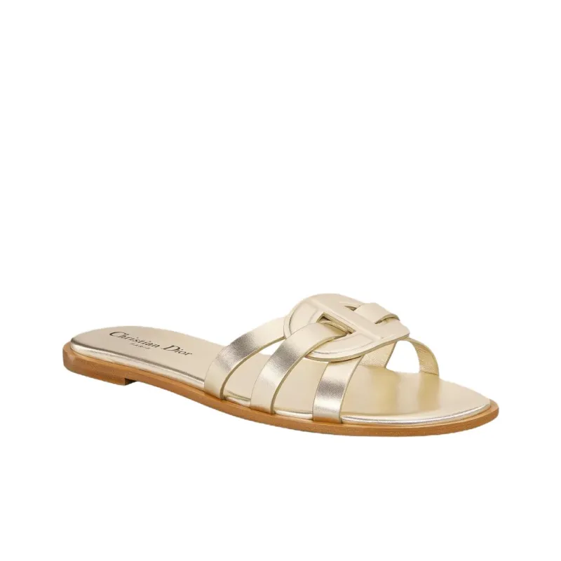 DIOR D Club Slide Slippers Women's Gold-2