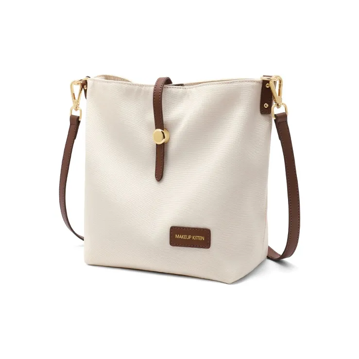 MAKEUP KITTEN Fabric+Synthetic Leather Shoulder Bag Crossbody Bag Regular Women's Ecru-2