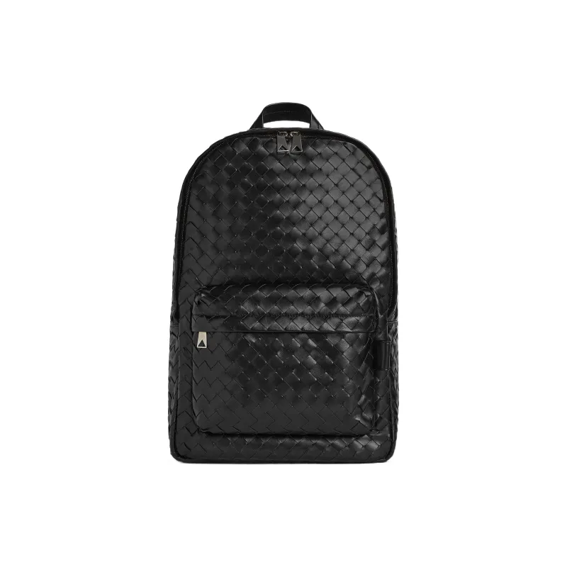Bottega Veneta Leather Backpack Medium Size Men's Black-0