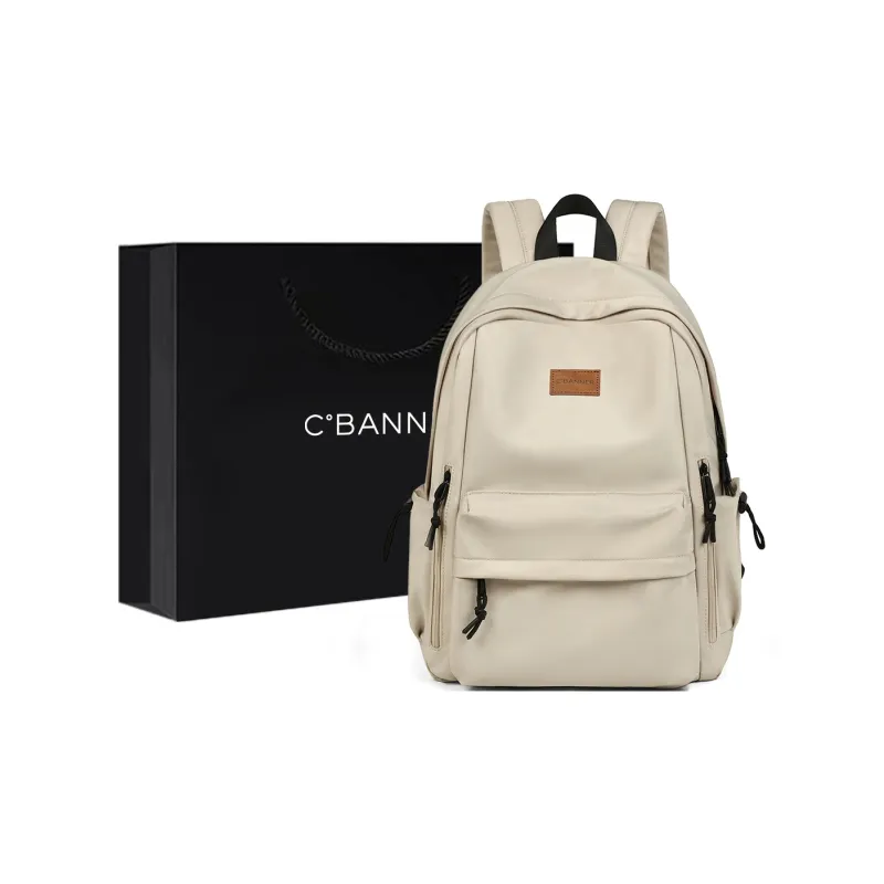 C°BANNER Fabric Backpack Large Size Unisex Black/Apricot-6