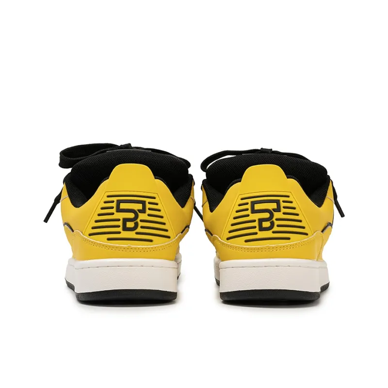 Little Red Man Cushioning Wear Resistant Low Top Skateboard Shoes Women's Yellow Black-3