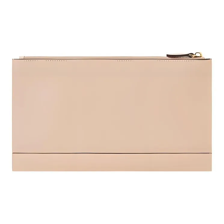 FENDI Smooth Cow Leather Wallet Clutch Women's Nude Pink-1