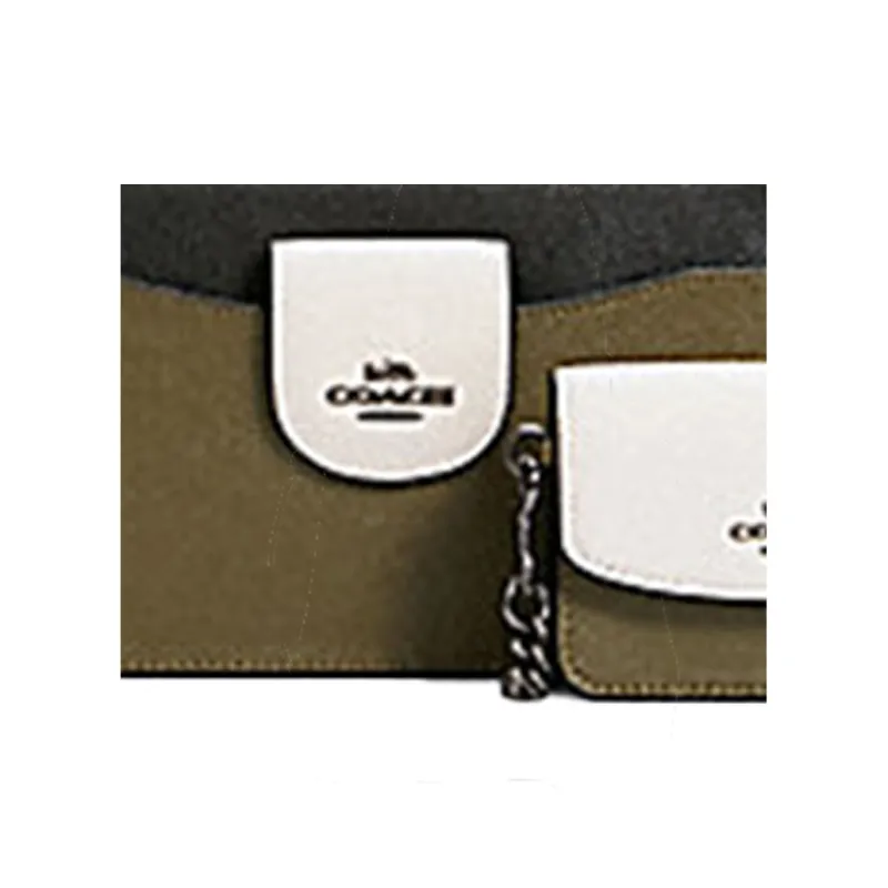 COACH POPPY Canvas With Leather Combo Bag Small Card Holder Crossbody Bag Small Size Women's Jasper-9