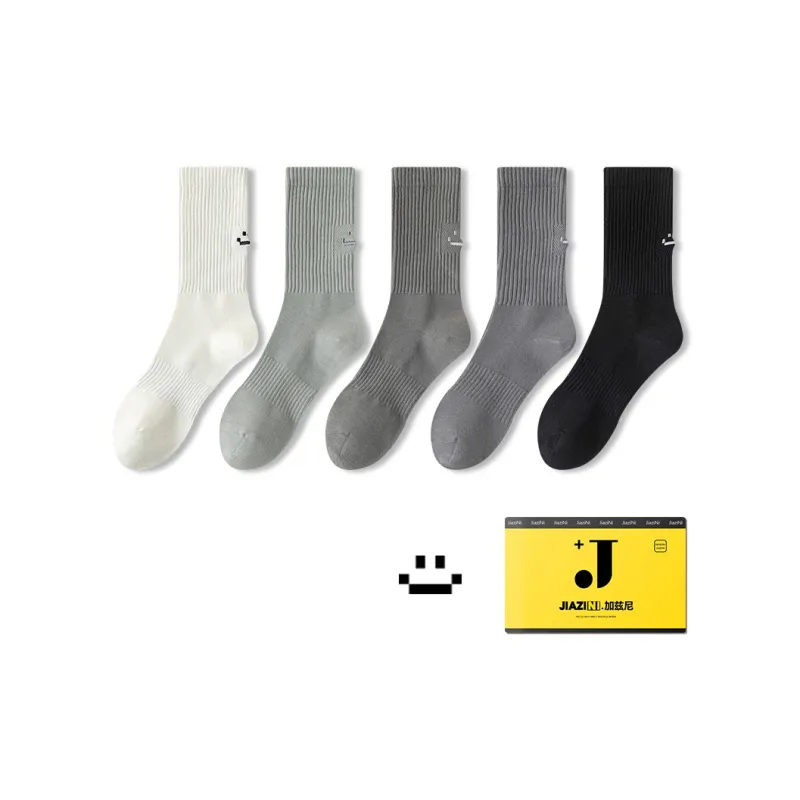JIAZINI Mid Calf Socks Men's 5 Pack-5