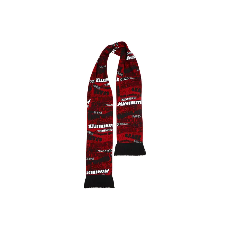 CHANEL Cotton Knit Scarves Women's Red-1