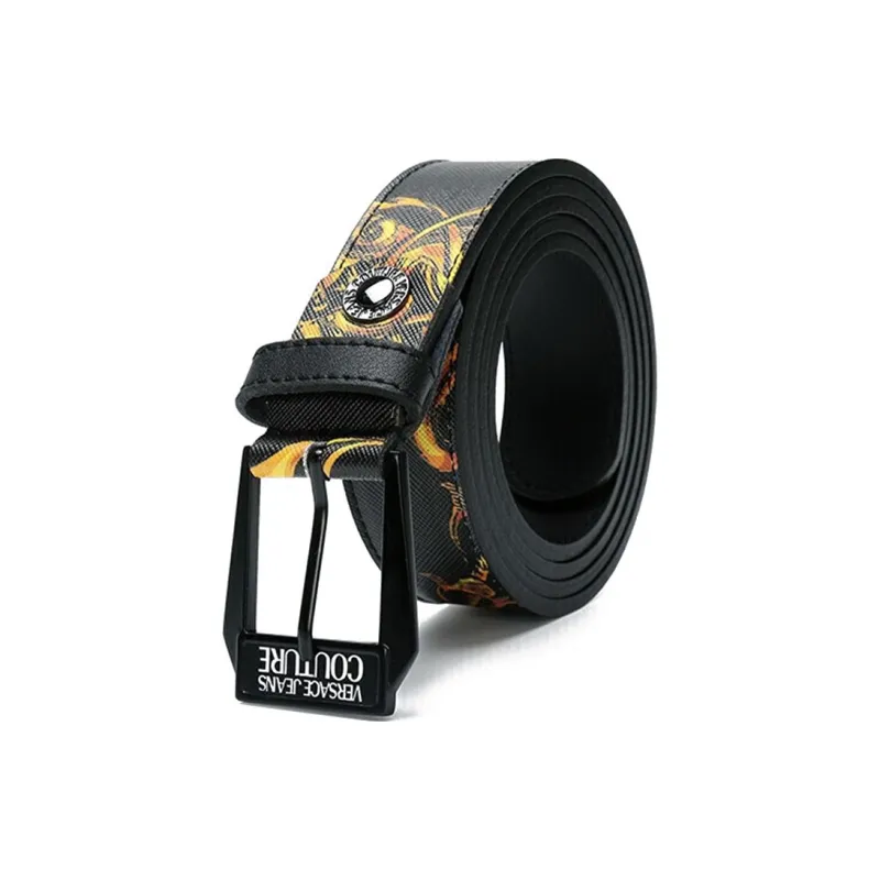 VERSACE JEANS COUTURE Polyurethane Leather Belts Men's Black Width  3cm-1