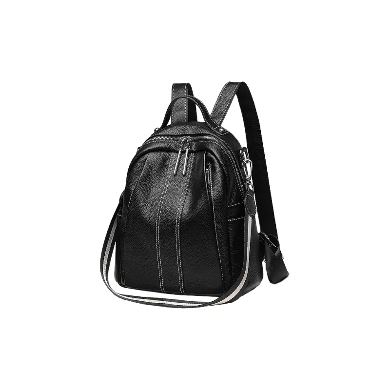 Yalu Top Grain Cow Leather Backpack Women's Black-1