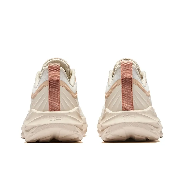 Erke Phantom 3.0 Non-slip Wear-resistant Shock Absorption Low-Top Casual Running Shoes Women's White Beige-3