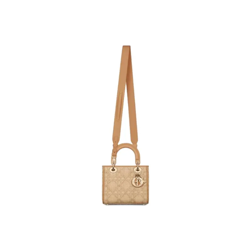 DIOR Lady Dior My ABCDior Natural Cannage Raffia Shoulder Bag, Crossbody Bag, Handbag Trumpets Women's Beige-4