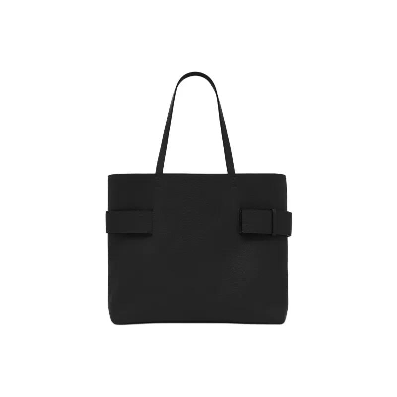 Alexander McQueen T Bar Sling Grained Calfskin Tote Bag Shopping Bag Handbag Women's Black-2