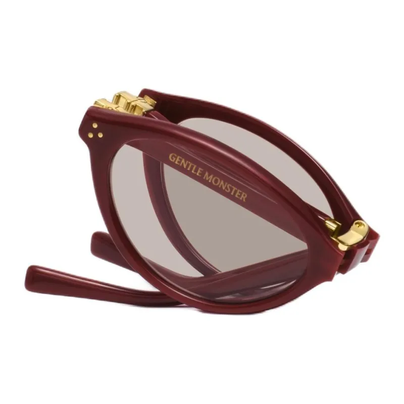 GENTLE MONSTER Plate Frame Oval Sunglasses Unisex Red-3
