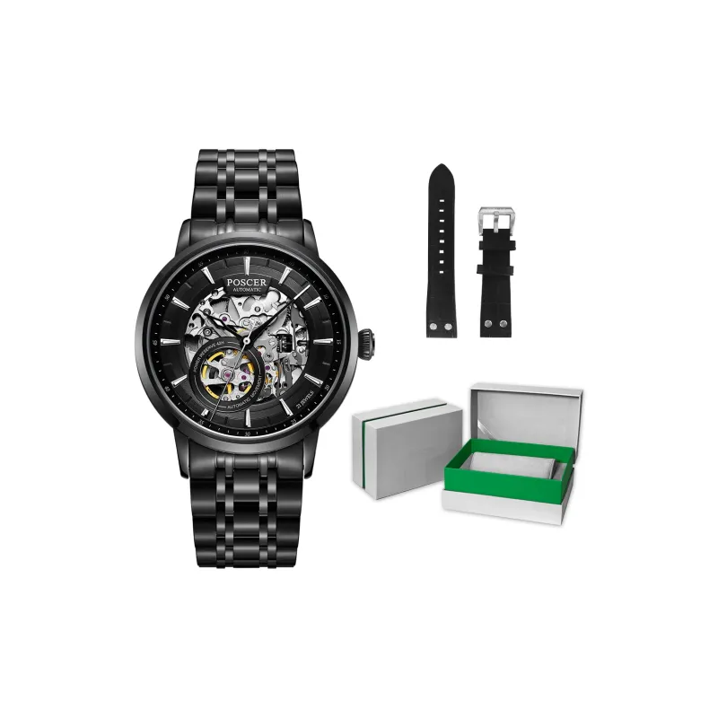 POSCER Automatic Mechanical Movement Watch Men's Watches Black Dial-8