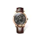 Rose Case Gunmetal Dial Brown Leather