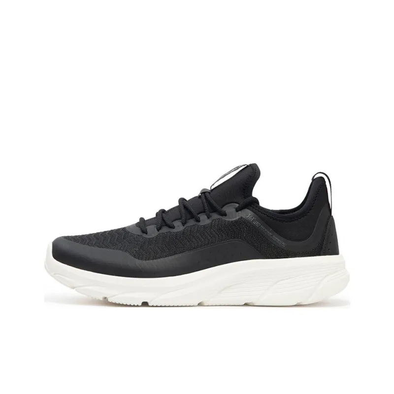 361° Anti Slip Wear Resistant Low Top Running Shoes Men's Black White-0
