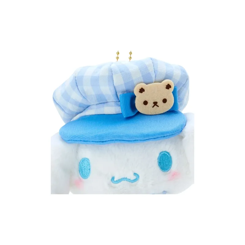 Sanrio Cinnamoroll Colorful Plaid Newsboy Cap Dolls Plush Pendant 14cm Height-2