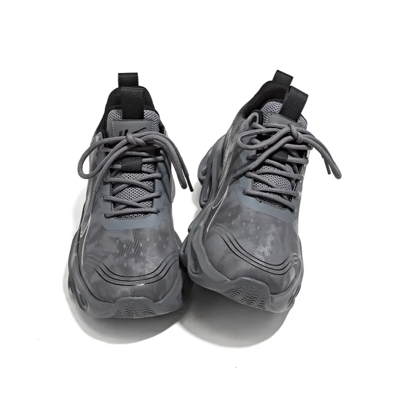 Warrior Low Top Chunky Sneakers Men's Dark Gray-1