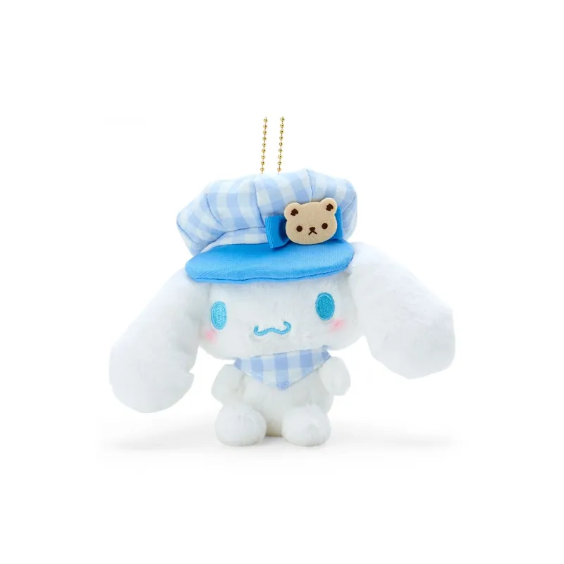 Sanrio Cinnamoroll Colorful Plaid Newsboy Cap Dolls Plush Pendant 14cm Height-3