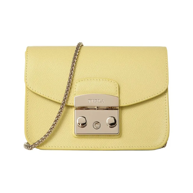 Furla Cow Leather Small Square Bag Shoulder Bag Crossbody Bag Mini Women's Lemon-0
