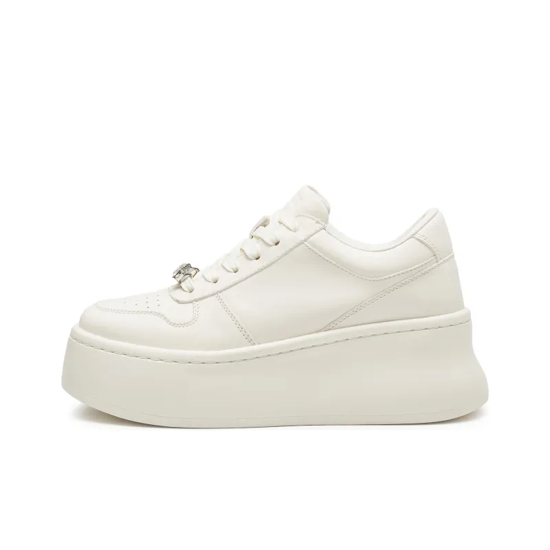 Staccato Low Top Skateboard Shoes Women's Cream White-0