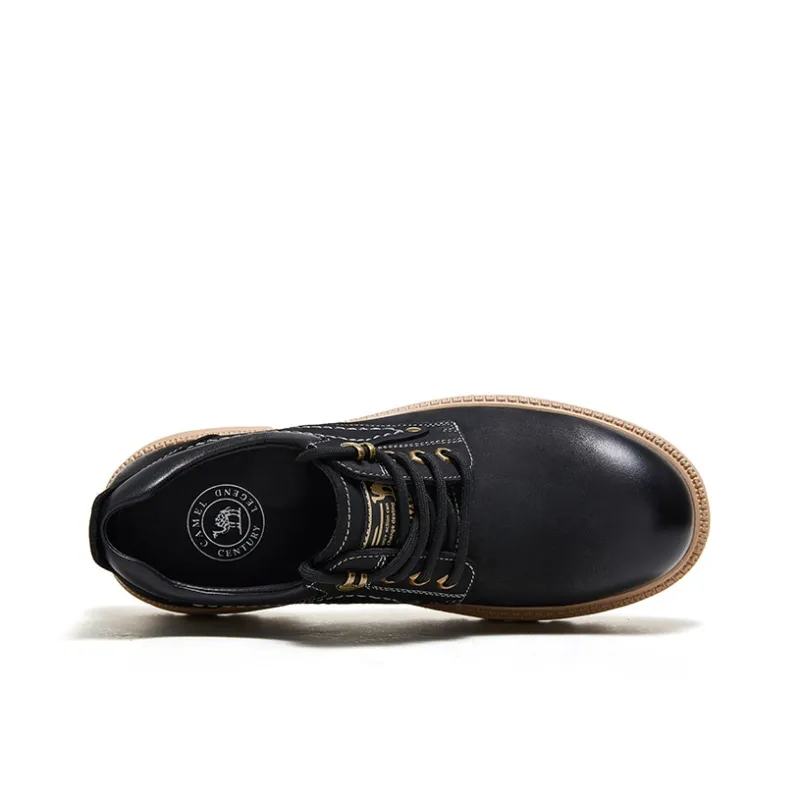 CAMEL Men's Casual Shoes Men Low Top Black, Earth Yellow-2
