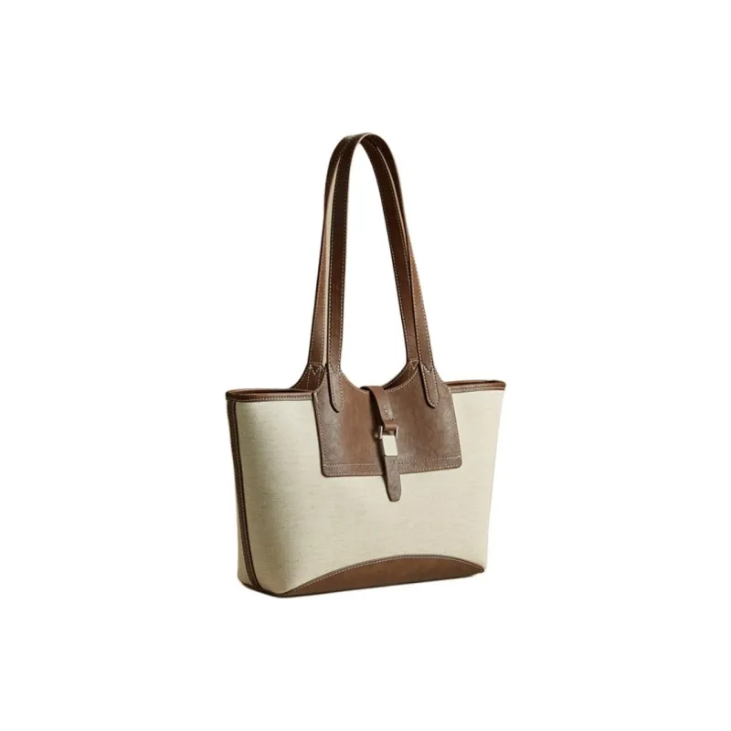 JOSINY Fabric Shoulder Bag Tote Regular Women's Ecru/Brown-8