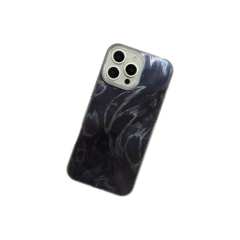 Koman ABS+PC Material Multicolor Feather Yarn Phone Cases Compatible With Apple IPhone 12/13/14/15/16/Pro/Mac-36
