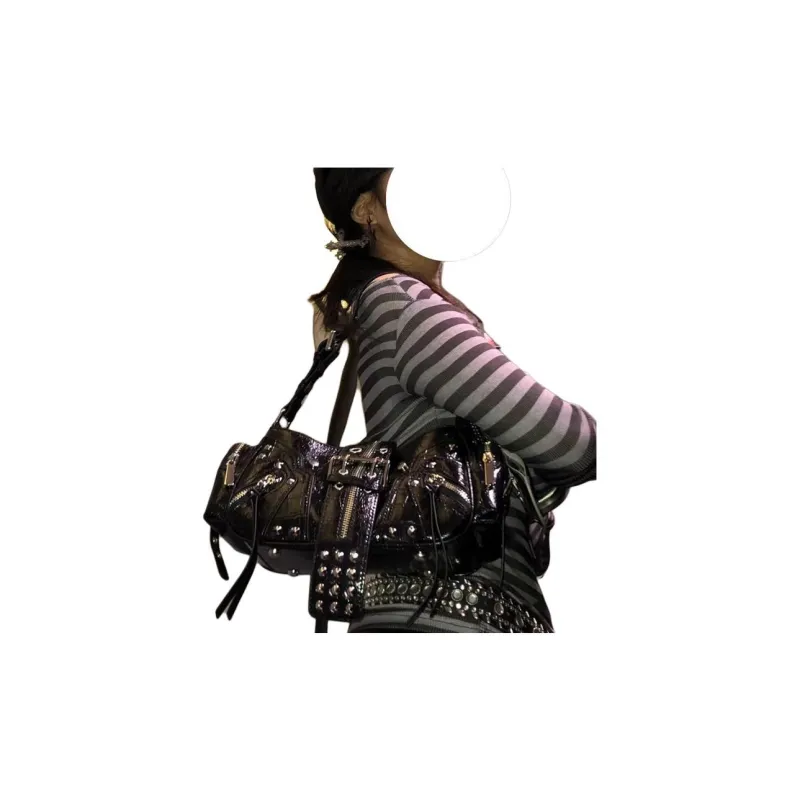 Worm's Home PU Shoulder Bag Women's Black-3