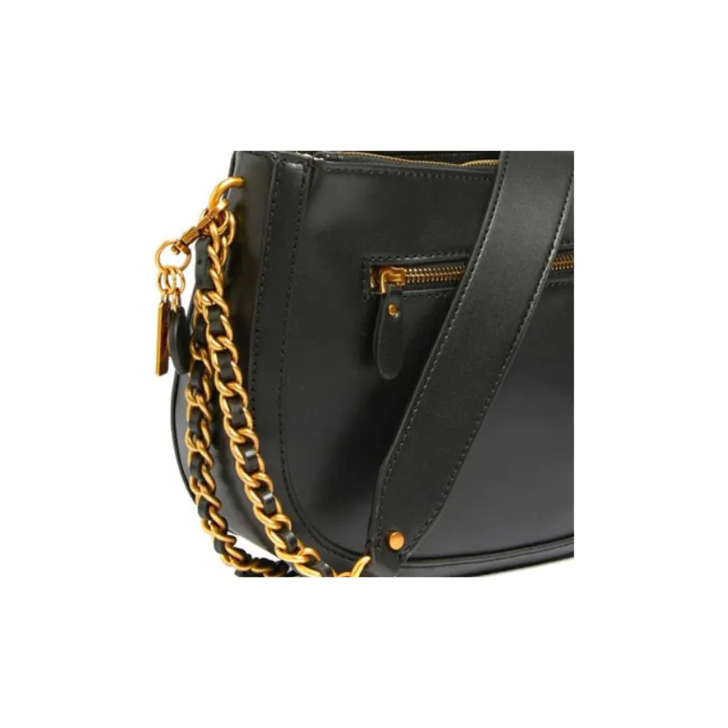 GUESS Artificial Leather Handbag Shoulder Bag Women's Black-4