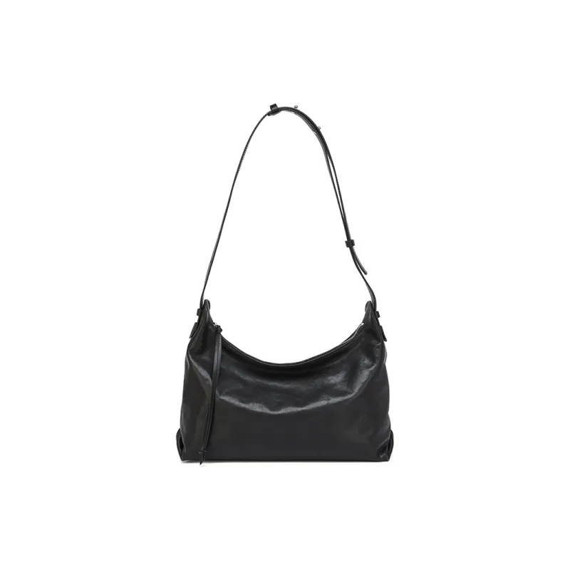 KAISER Crystal Vegetable Tanned Cow Leather Shoulder Bag Regular Women's Black/Brown-0