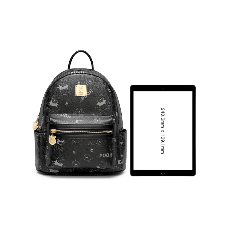 Disney Winnie The Pooh Series PVC Backpack Women's Pink/Black-13
