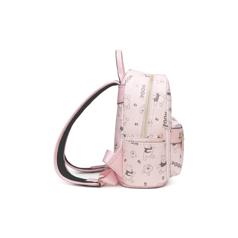 Disney Winnie The Pooh Series PVC Backpack Women's Pink/Black-3