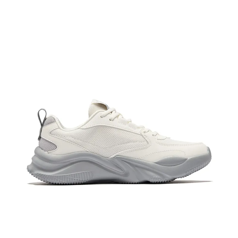 Erke Ci Wu Rebound Wear Resistant Breathable Low Top Casual Shoes Women's Microcrystal White Mist Gray-1