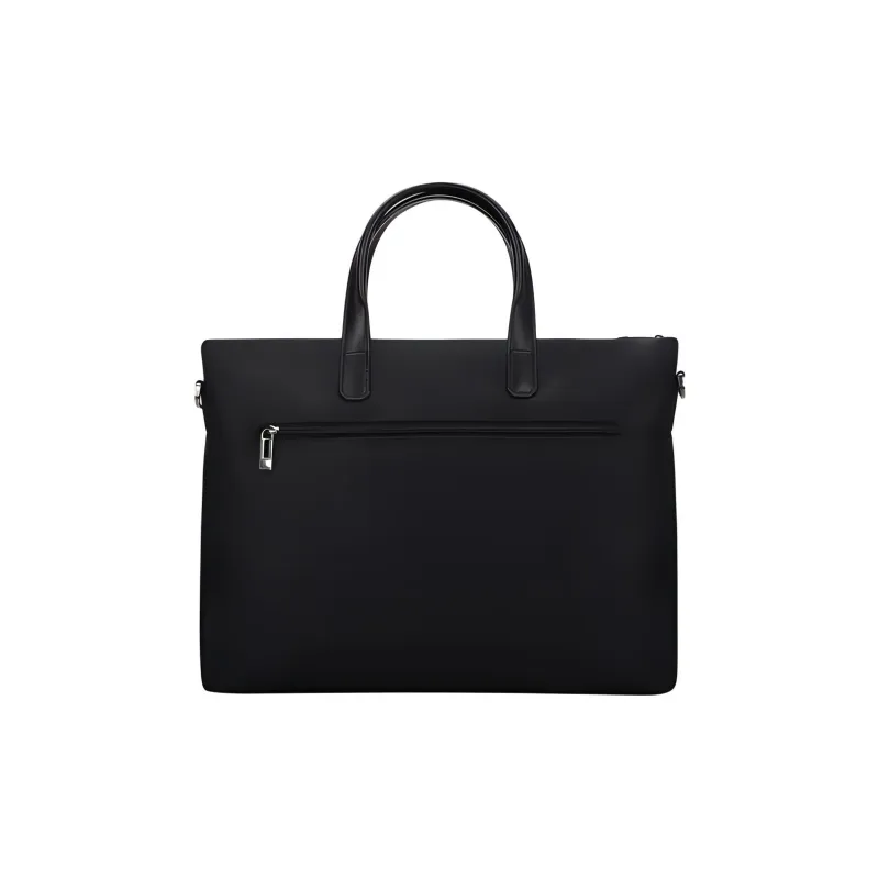 ELLE HOMME Fabric Synthetic Leather Briefcases Shoulder Bag Crossbody Bag Medium Size Men's Black-2