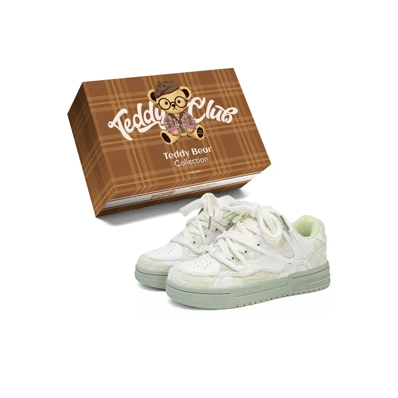 Teddy Bear Collection Coverage Slip Resistant, Abrasion Resistant, And Balanced Low Top Skateboard Shoes Unisex-16