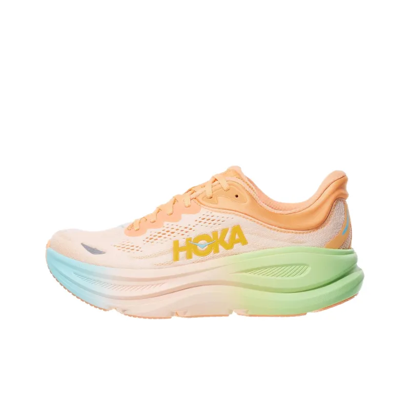 HOKA ONE ONE Bondi 9 Abrasion Resistant Low Top Running Shoes Men's Light Orange-0