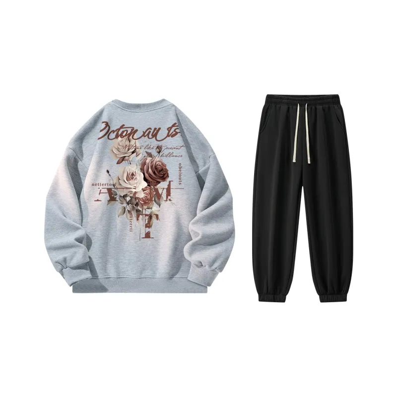 Small Columns Under The Sea Sweatshirt Set Unisex-14