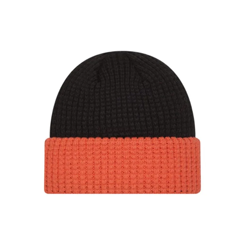 New Era Knitted Fabric, Acrylic Beanies Unisex Orange Black-1