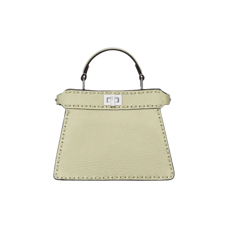 FENDI Peekaboo ISeeU Calfskin One Shoulder Handbag Small Size Women's Green-0