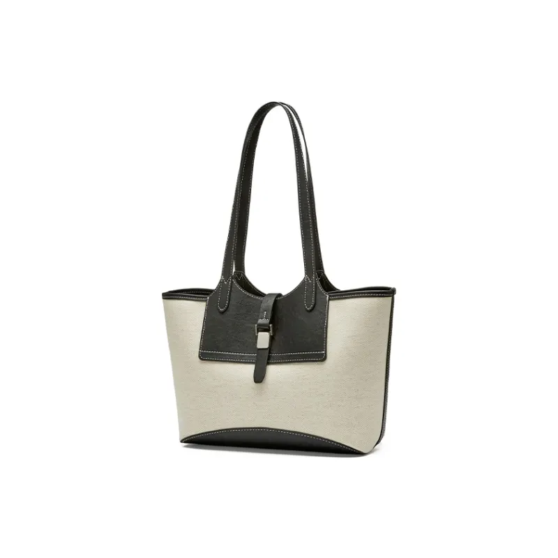 JOSINY Fabric Shoulder Bag Tote Regular Women's Ecru/Brown-1