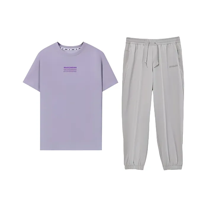 Skechers x Chinatown Market Basic Activity Series Casual Sportswear Men's 2 Piece Set-0