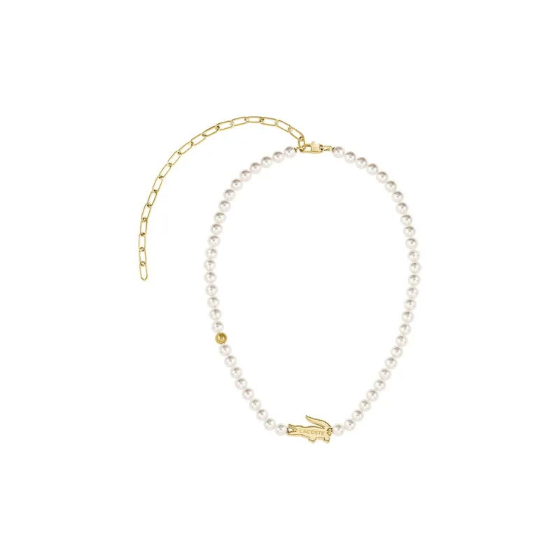 LACOSTE Stainless Steel Necklaces Women's Gold/White 2040429-0