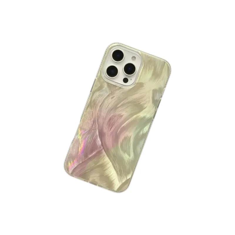Koman ABS+PC Material Multicolor Feather Yarn Phone Cases Compatible With Apple IPhone 12/13/14/15/16/Pro/Mac-14