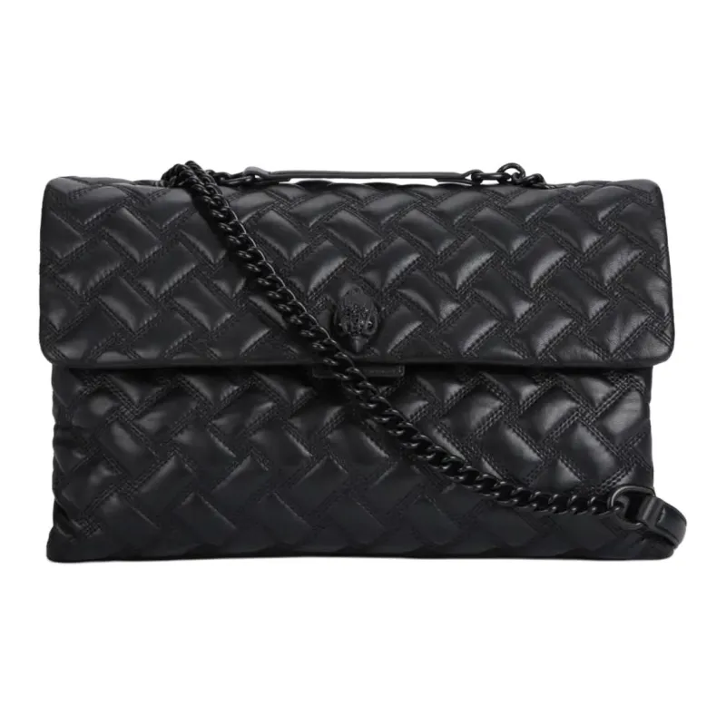 Kurt Geiger London Lambskin Shoulder Bag Crossbody Bag Extra Large Women's Black-0