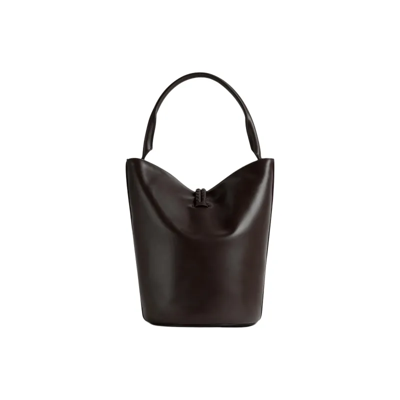 Bottega Veneta Cow Leather Bucket Bags One Shoulder Handbags Women's Chocolate Brown-3