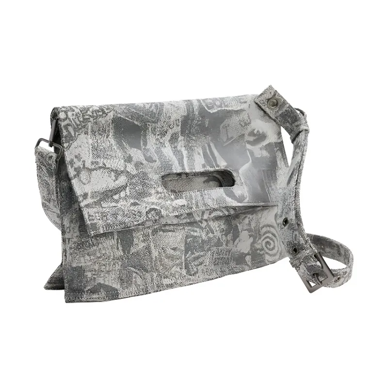 URBAN REVIVO Fabric Shoulder Bag, Crossbody Bag Tubas Women's Cool Gray-1