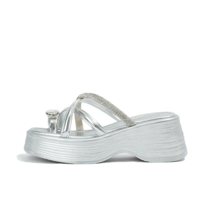 Shoe Lady Rhinestone Abrasion Resistant Quick Dry Slide Slippers Women's-4